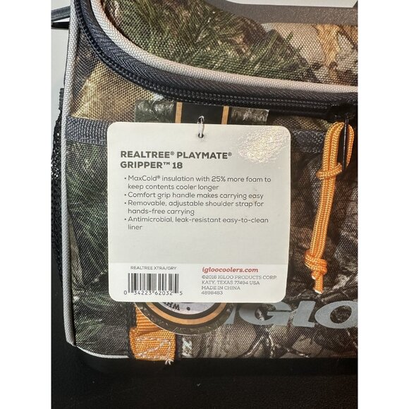 NWT Igloo Gripper Realtree Camo Hunting Travel Cooler Orange 18 Can capacity - Picture 10 of 12